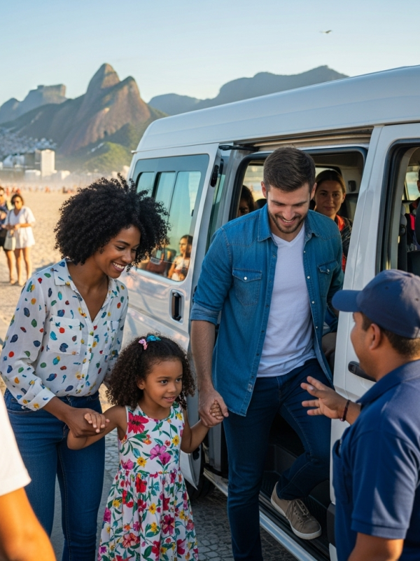 Embarcando no Passeio para o Cristo Redentor com City Tour no Rio de Janeiro